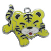 Zinc Alloy Enamel Pendant, Tiger 23x20mm, Sold by PC