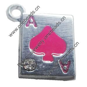 Zinc Alloy Enamel Pendant, 14x18mm, Sold by PC