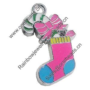 Zinc Alloy Enamel Pendant, 14x22mm, Sold by PC