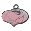 Zinc Alloy Enamel Pendant, Heart 23x20mm, Sold by PC