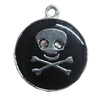 Zinc Alloy Enamel Pendant, Flat Round 24x28mm, Sold by PC