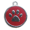 Zinc Alloy Enamel Pendant, Flat Round 25x30mm, Sold by PC