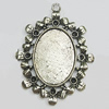 Zinc Alloy Pendant Settings, Outside diameter:41x55mm Interior diameter:30x21mm, Sold by PC