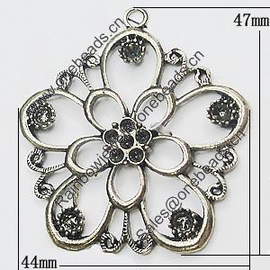 Pendant, Zinc Alloy Jewelry Findings, 44x47mm, Sold by PC