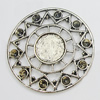 Zinc Alloy Pendant Settings, Outside diameter:44x48mm Interior diameter:15mm, Sold by PC