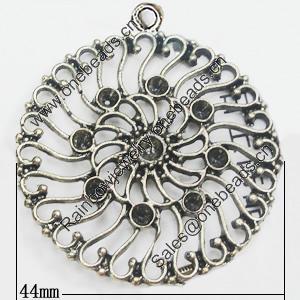 Pendant, Zinc Alloy Jewelry Findings, 44mm, Sold by PC