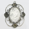 Zinc Alloy Pendant Settings, Outside diameter:50x38mm Interior diameter:28x20mm, Sold by PC