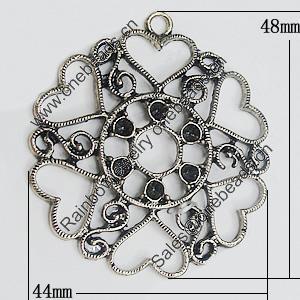 Pendant, Zinc Alloy Jewelry Findings, 44x48mm, Sold by PC