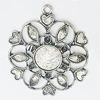 Zinc Alloy Pendant Settings, Outside diameter:40x50mm Interior diameter:14mm, Sold by PC