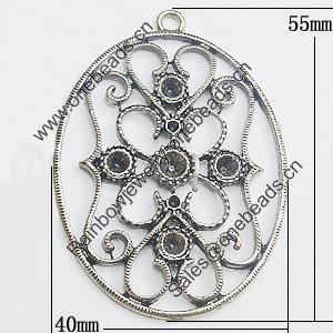 Pendant, Zinc Alloy Jewelry Findings, 40x55mm, Sold by PC