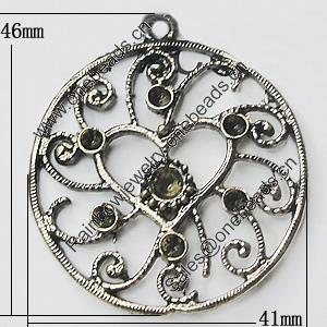 Pendant, Zinc Alloy Jewelry Findings, 41x46mm, Sold by PC