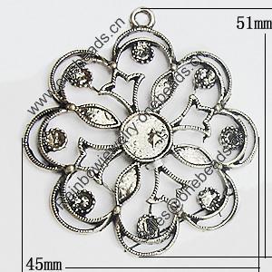 Pendant, Zinc Alloy Jewelry Findings, 45x51mm, Sold by PC