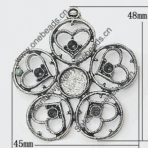Pendant, Zinc Alloy Jewelry Findings, 45x48mm, Sold by PC