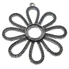 Zinc Alloy Pendant Settings, Outside diameter:53x57mm Interior diameter:15mm, Sold by PC