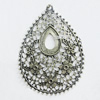 Zinc Alloy Pendant Settings, Outside diameter:44x58mm Interior diameter:18x13mm, Sold by PC