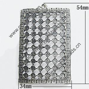 Pendant, Zinc Alloy Jewelry Findings, 34x54mm, Sold by PC