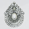 Zinc Alloy Pendant Settings, Outside diameter:46x60mm Interior diameter:13x18mm, Sold by PC