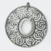 Zinc Alloy Pendant Settings, Outside diameter:43x46mm Interior diameter:16x19mm, Sold by PC