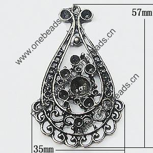 Pendant, Zinc Alloy Jewelry Findings, 35x57mm, Sold by PC