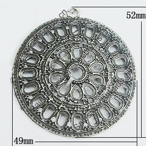Pendant, Zinc Alloy Jewelry Findings, 49x52mm, Sold by PC