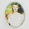 Resin Cabochons, No-Hole Jewelry findings, Faceted Flat Oval, 39x53mm, Sold by PC