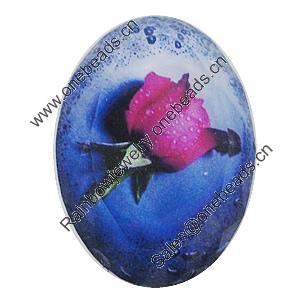 Resin Cabochons, No-Hole Jewelry findings, Faceted Flat Oval, 39x53mm, Sold by PC