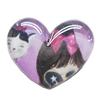 Resin Cabochons, No-Hole Jewelry findings, Heart 15x13mm, Sold by Bag
