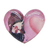 Resin Cabochons, No-Hole Jewelry findings, Heart 17x14mm, Sold by Bag