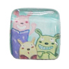 Resin Cabochons, No-Hole Jewelry findings, Square 13mm, Sold by Bag