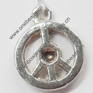 Pendant, Zinc Alloy Jewelry Findings, 15x18mm, Sold by Bag