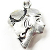 Pendant, Zinc Alloy Jewelry Findings, 17x24mm, Sold by Bag