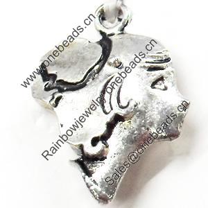 Pendant, Zinc Alloy Jewelry Findings, 17x24mm, Sold by Bag