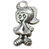 Pendant, Zinc Alloy Jewelry Findings, girl, 7x15mm, Sold by Bag