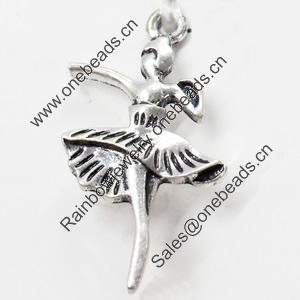 Pendant, Zinc Alloy Jewelry Findings, 14x32mm, Sold by Bag