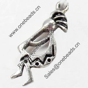 Pendant, Zinc Alloy Jewelry Findings, 9x23mm, Sold by Bag