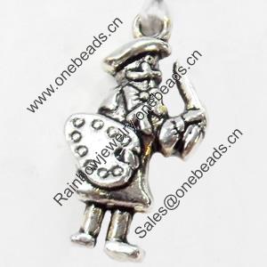 Pendant, Zinc Alloy Jewelry Findings, 13x25mm, Sold by Bag