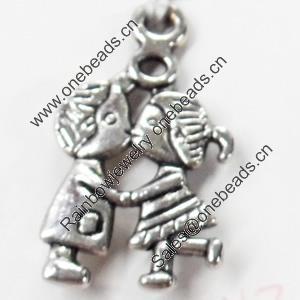 Pendant, Zinc Alloy Jewelry Findings, 16x26mm, Sold by Bag