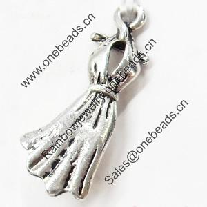 Pendant, Zinc Alloy Jewelry Findings, Skirt, 10x26mm, Sold by Bag