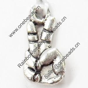 Pendant, Zinc Alloy Jewelry Findings, 7x16mm, Sold by Bag