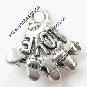 Pendant, Zinc Alloy Jewelry Findings, 18x18mm, Sold by Bag