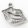 Pendant, Zinc Alloy Jewelry Findings, Mouth, 23x18mm, Sold by Bag