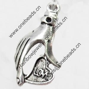 Pendant, Zinc Alloy Jewelry Findings, 14x28mm, Sold by Bag