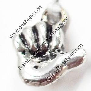 Pendant, Zinc Alloy Jewelry Findings, 11x12mm, Sold by Bag
