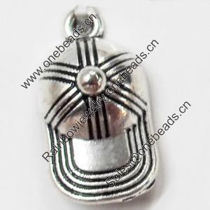 Pendant, Zinc Alloy Jewelry Findings, Hat, 10x19mm, Sold by Bag