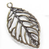 Pendant, Zinc Alloy Jewelry Findings, Leaf, 25x47mm, Sold by Bag