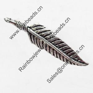 Pendant, Zinc Alloy Jewelry Findings, Leaf, 8x34mm, Sold by Bag