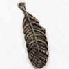 Pendant, Zinc Alloy Jewelry Findings, Leaf, 10x33mm, Sold by Bag