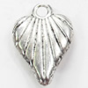 Pendant, Zinc Alloy Jewelry Findings, Leaf, 15x21mm, Sold by Bag