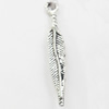 Pendant, Zinc Alloy Jewelry Findings, Leaf, 4x28mm, Sold by Bag
