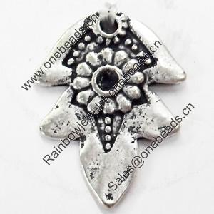 Pendant, Zinc Alloy Jewelry Findings, Leaf, 17x23mm, Sold by Bag
